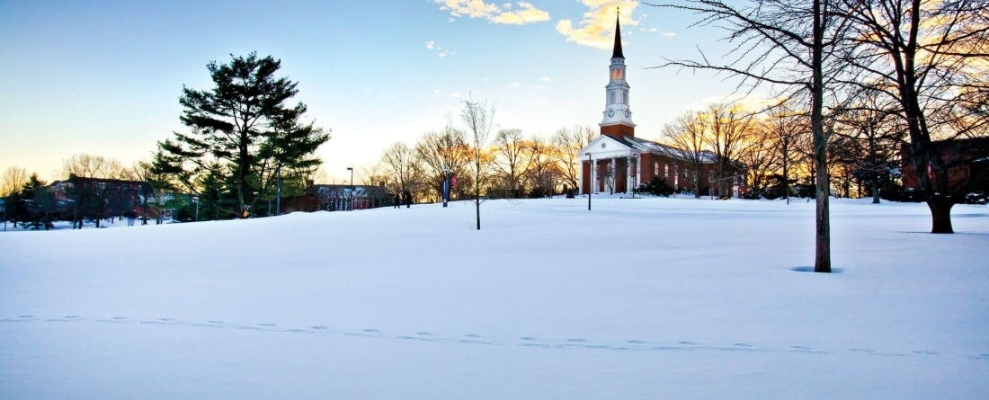 Memorial Chapel in winter