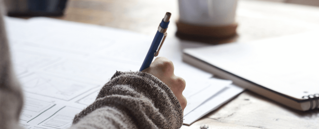 writing at a desk