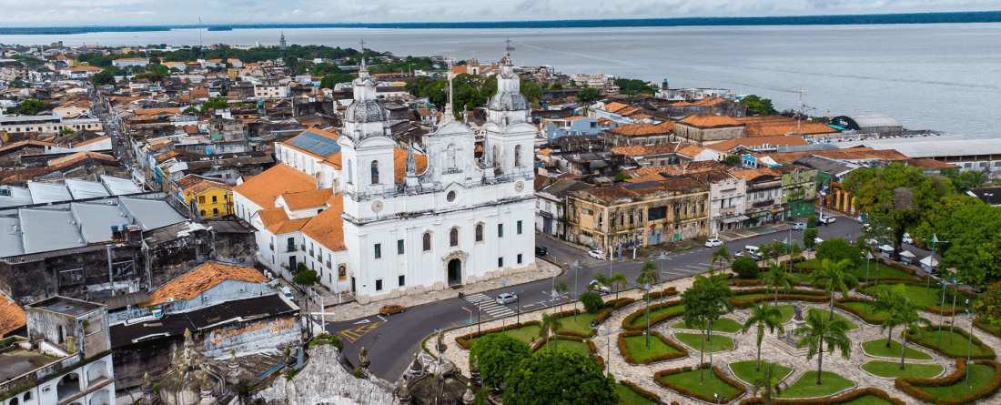 An aerial view of Belem Cathedral in Brazil.